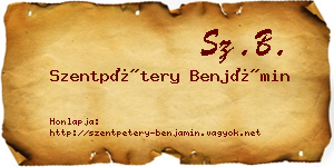Szentpétery Benjámin névjegykártya