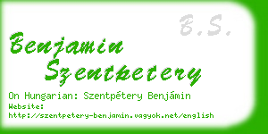 benjamin szentpetery business card