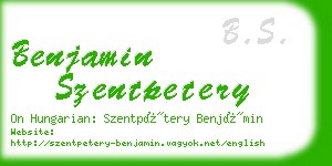 benjamin szentpetery business card